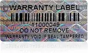 650pcs Barcode Hologram Tamper Evident Proof Stickers Security Labels Genuine Warranty Void Holographic Seal with Unique Serial Number(1.2 X 0.6 Inch,Silver)