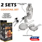 2X Cocktail Shaker Set Mixer Martini Strainer Bartender Kit Spirits Maker Bar