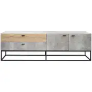 Jay Concrete & Oak TV Stand