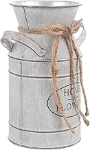 ORFOFE Retro Style Flower Vase Iron Bucket Ornament Craft Colorful Patterns for Home Office