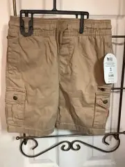 WONDER NATION BOYS KHAJI JOGGER CARGO SHORTS SIZE MEDIUM 8 ELASTIC WAIST NEW