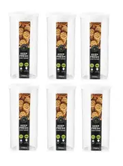 6pcs Canister Airtight Seal Pantry Storage Kitchen Organisation Containers 750ml