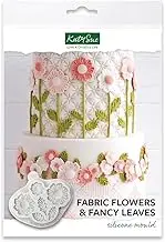 Katy Sue Fabric Flowers & Fancy Leaves Silicone Mold for Cake Decorating & Craft. Use with Fondant, Sugar Paste, Gum Paste, Chocolate, & Air Dry Clay from Katy Sue Designs Fondant Molds