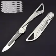Titanium Folding Utility Knife Scalpel Blade Mini Pocket EDC Survival Keychain