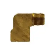 16127 90 deg Elbow, 1/8" Double Compression Threaded Sleeve x 1/4" MIP, Brass