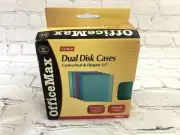3.5" Floppy Dual Disk Case Plastic Diskette Holders 5 PK Multi Color Office Max
