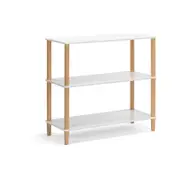 Seth Open Shelf Unit Shelving Display Rectangular 3 Levels White