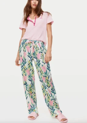 NEW PETER ALEXANDER BOTTLE BRUSH NATIVE FLORAL PJ SET TOP & PANTS M RPP$139.90