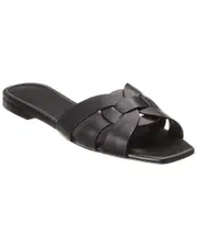 Saint Laurent Tribute Leather Sandal 40 Black