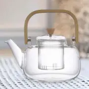 Glass Teapot Stovetop Hand Blowing Clear Tea Kettle for Household Restaurant