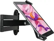 Tablet Wall Mount Holder with fold,Extend Adjustable Arm Swivel &Anti Theft Security Lock,Bracket for Most 8 to 10.4 Inch,&for iPad 10.5,10.9,11 Galaxy tab,& More (Black)