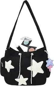 [Generic] Cute Messenger Bag | Hobo Messenger Star Pattern Bag - Portable Shopping Bag, Large Capacity Star Shoulder Purse for Women and Girls