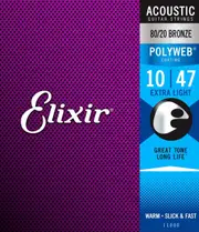 Elixir 11000 Polyweb 80/20 Extra Light Acoustic Guitar Strings .010 - .047