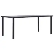 Dining Table Black and Concrete Grey 200x100x75 cm MDF vidaXL