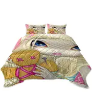 Voodoo in Pink Cute Innocent Girl with a Voodoo Doll Coverlet