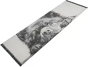 ZRYSMY Cute Dog Head Black Washable Runner Rug 2’ x 6’ Non-Slip Floor Carpet Runner Rug for Hallways Kitchen Laundry Room Bedroom Floor Carpet Runner- Soft Thin Mat for Family Pet