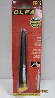 OLFA 180 5001 PRO 9MM POCKET-CLIP BLADE SNAPPER SNAP-OFF KNIFE NEW