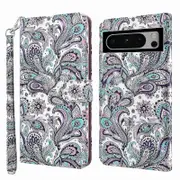 3D Pattern Printing Phone Case for Google Pixel 8,Wallet Stand PU Leather Cover with Strap Impatiens