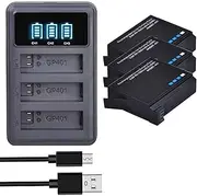 3Packs AHDBT-401 1680mAh Battery + LED 3Slots USB Charger for Gopro Hero 4 Battery Go Pro Hero4 AHBBP-401 Action Camera Accessories