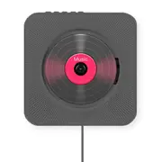 Kecag KC-808 Wall Mountable CD Player with Bluetooth with Remote Control FM Radio MP3 Headphone Jack USB - Black