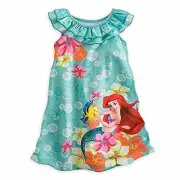 Disney The Little Mermaid Ariel and Flounder Girl's Nightgown, Nightshirt Size 4