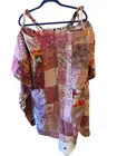 Jaded Gypsy Patchwork Cold Shoulder Midi Dress Brand New W/Tags Mauve Pink Tan