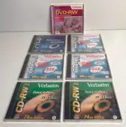 Verbatim CD-R - CD-RW DVD-RW Recordable Discs 2000 2003 Sealed x 7 Bundle