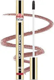 KISSIO Lip Liner Stain,Peel Off Lip Liner,Transfer Proof,Long Lasting and Waterproof,Lip Tint Tattoo,Natural Makeup Stain,Matte Finish,05 Light browm