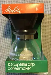 Vtg Melitta Pour Over Coffee Maker Filter Drip 10 Cup Glass Craft NEW 1982