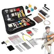 Electric Guitar Tool Kit | 72X Repairing Maintenance Tool Kit with Carry Bag | String Instrument Care Set for Musicians, Includes Strings Picks Bridge Pins
