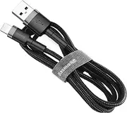 Baseus Cafule Series USB-A to Lightning Tough Cable, 1 Meter Length, Black