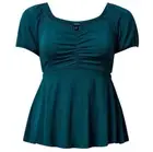 TORRID Deep Teal Babydoll Rayon Slub With Side Cutouts Top NWT Size 4X