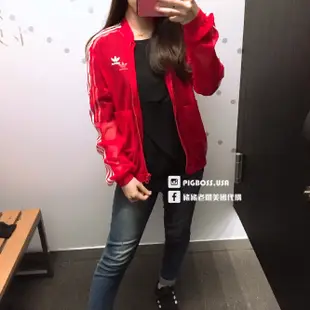 【豬豬老闆】ADIDAS ORIGINALS TRACK JACKET 艷紅色 透明薄紗 立領外套 女款 DW3890