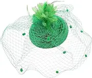 [OATIPHO] Patrick Fascinator Hair Clip with Vintage Veil Lightweight Comfortable Hat Accessories for Adults for Festive Celebrations and Costume Parties