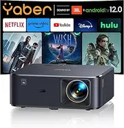 [Sound by JBL & Dolby Audio] 4K Projector with Android TV, YABER K2s 1200 ANSI Auto Focus Keystone WiFi 6 Bluetooth Projecteur, Native 1080P Home Outdoor Portable Projector with Netflix 7000+ Apps