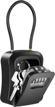 Portable 4-Digit Key Lock Box Waterproof Resettable Safe for Outdoor & Indoor Us
