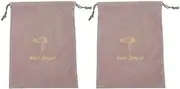 Baluue Drawstring Hair Dryer Bag 2pcs Travel Hairdryer Container Hair Blow Dryer Pouch Multipurpose Storage Bag for All Styling Makeup Tools
