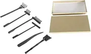 Totority 1 Set Zen Sand Rake Set Garden Sand Beach Rake Japanese Lid Kit Zen Garden Rake Mini Rakes Tool Secateurs Miniature Bonsai Zen Sand Garden Garden Ornaments Sandbox Black Plastic