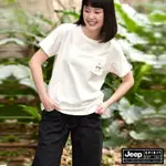 JEEP 女裝 美式簡約休閒口袋長褲-黑色