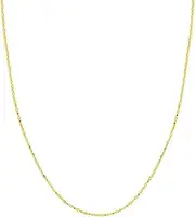 [JewelryWeb] 14ct Yellow Gold Sparkle Cut Bead Chain Necklace 1.2mm Lobster Claw Closure Jewelry Gifts for Women - Length Options: 41 46 51