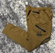 NWT! UNDER ARMOUR Unstoppable Cargo Joggers Pants-Mens M-Brown/Tan-Stretch-$110