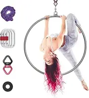 Lyra Hoop Aerial Hoop Set with Rigging Hardware Single Stainless Steel Hoop Circus Hoop Great for Dancing Studio, Aerial Fitness