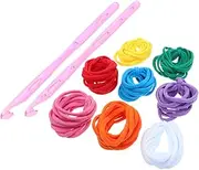 DIY Loom Loop Craft Kit 98pcs Elastic Rope Weaving Potholder Set 2 Crochet Hooks 8 Colors Educational Toy for Boys and Girls