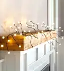 Plow & Hearth 72" Brown Posable Holiday Branch Garland 48 Globe Lights w Timer