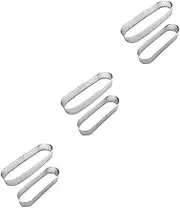 FONDOTIN 3sets Perforated Oval Cake Rings Non Stick Mousse Baking Molds for Pastries Tarts and Desserts for Chiffon Cake and Fruit Tarts 2pcs*3