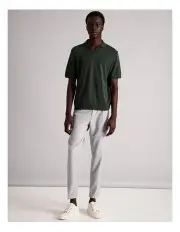 [Blaq] Caleb Knit Short Sleeve Polo in Forest