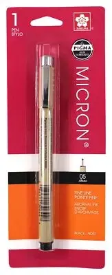 Sakura Pigma Micron Pen 05 .45mm-Black - 6 Pack