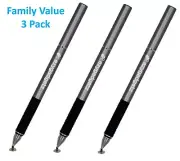 3 x Styllo - Stylus Pen 3 in 1 for Apple iPad iPhone Android Tablet Microsoft