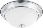 HomePlace Lighting 214722CH Bates Traditional Soft White Glass Bowl, Chrome
