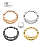 Pair & Singles G23 Titanium 16G Double-Hoop Hinged Segment Ear Rings Earrings